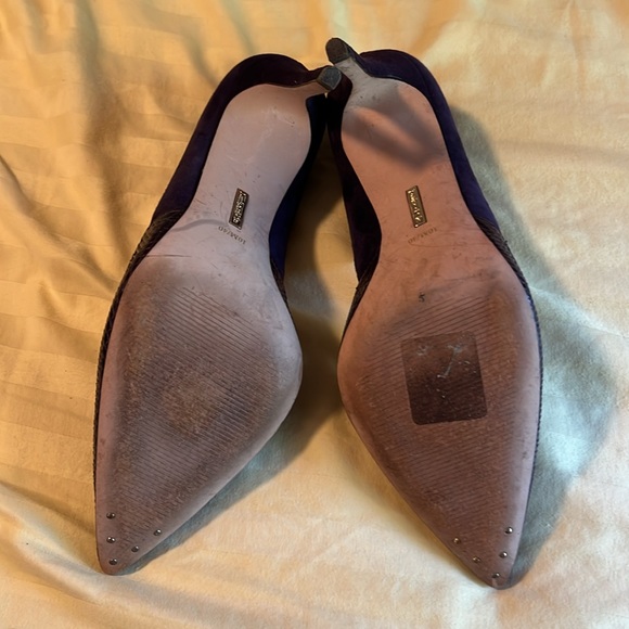 Louise et Cie suede and snakeskin embossed - Picture 2 of 4